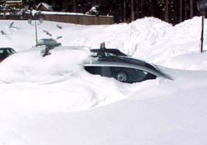snowbound car